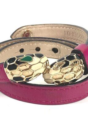 Bvlgari Bracelet Serpenti Forever Logo Leather Pink